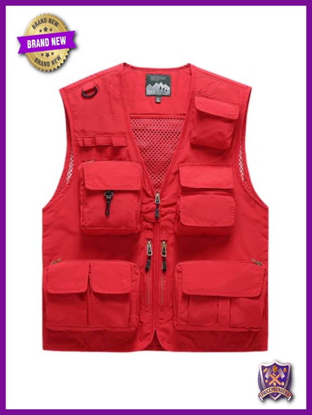 Lightweight Nylon Utility Vest with 15 Pockets for Fishing Photography Hiking